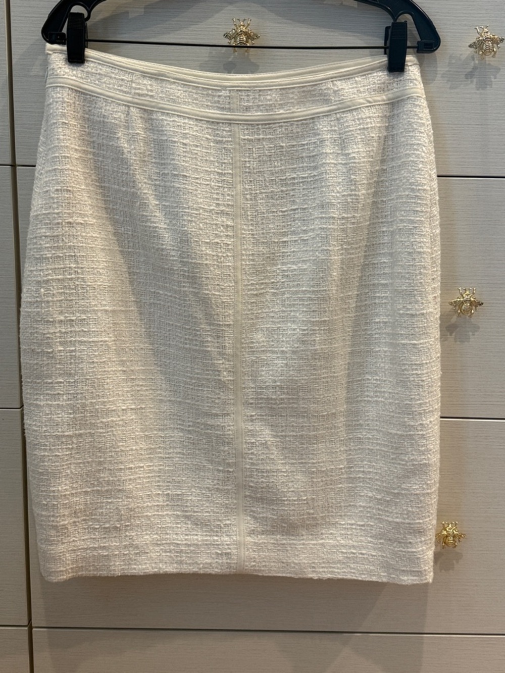 Anne Klein Ivory Tweed Pencil Skirt